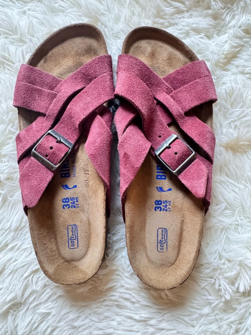 Birkenstock Lugano Soft Footbed Suede Crisscross Buckle Sandals